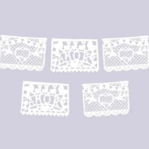 Amor White Papel Picado Banner