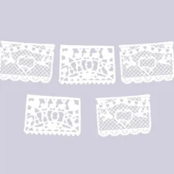 Amor White Plastic Picado Banner