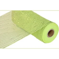 Apple Green Metallic Mesh Roll