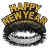Black and Gold Fringed Happy New Year Tiara