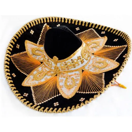 Black and Gold Mariachi Sombrero