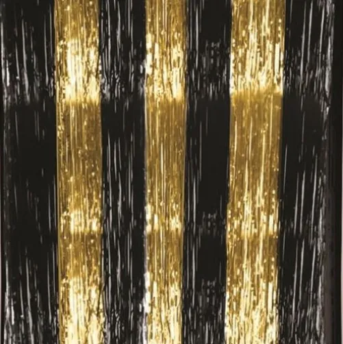 Black and Gold Metallic Table Skirt