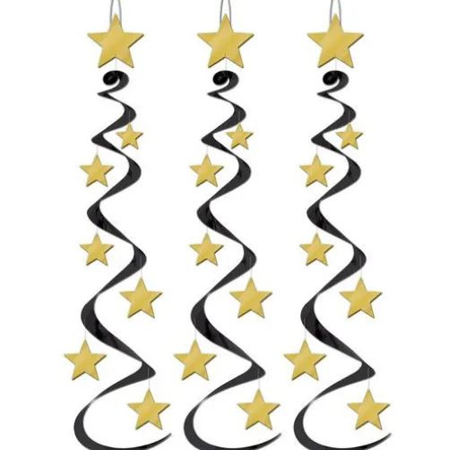 Black and Gold Star Whirls