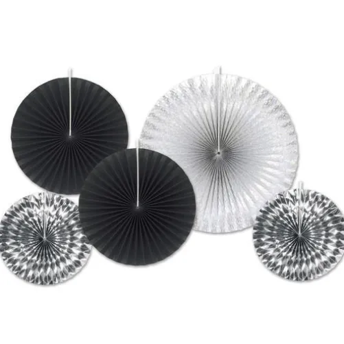 Black and Silver Decorative Fans