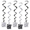 Black and Silver Happy New Year Whirls