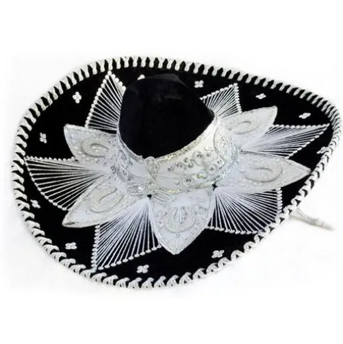 Black and Silver Mariachi Sombrero