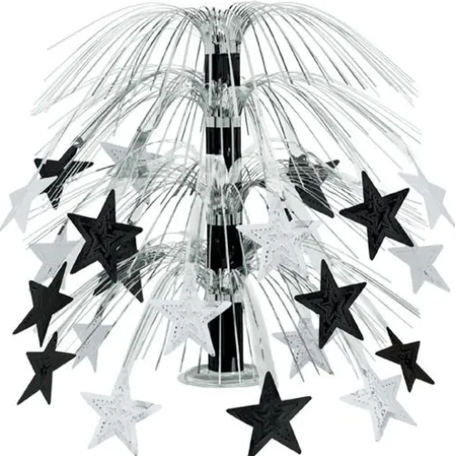 Black and Silver Star Cascade Centerpiece