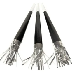 Black Horn with Silver Fringe
