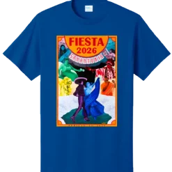 Blue 2026 Fiesta Poster T-Shirt Small