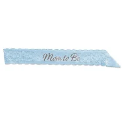Blue Mom To Be Lace Sash