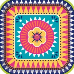 Boho Fiesta 9"Square Plate 8ct