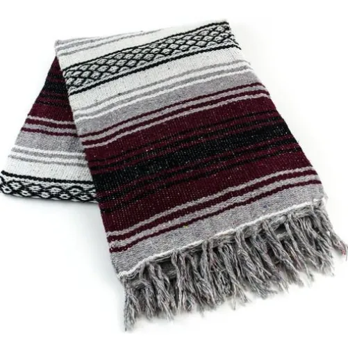 Burgundy Mexican Blanket