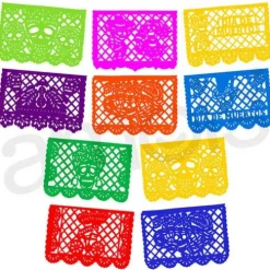 Catrina and Skull Medium Papel Picado Banner