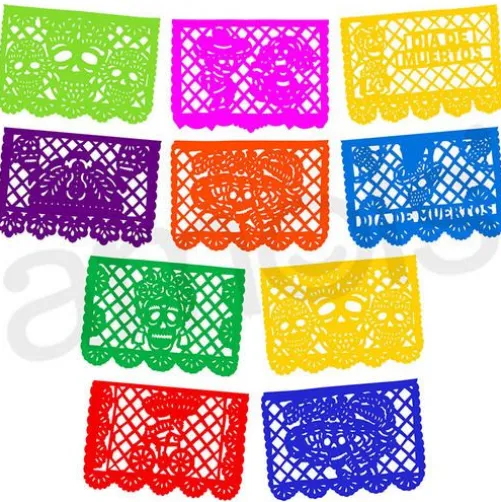 Catrina and Skull Medium Papel Picado Banner
