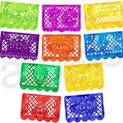 Catrina and Skull Medium Plastic Picado Banner