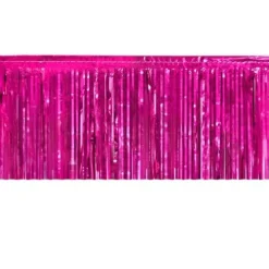 Cerise Metallic Fringe Table Skirt