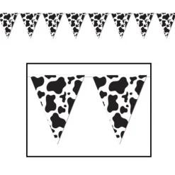 Cow Print Pennant Banner