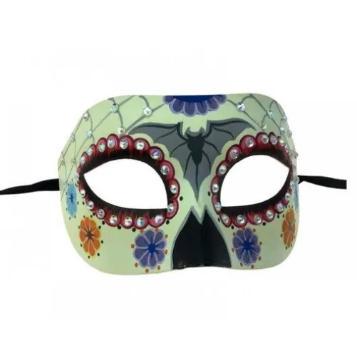 Day of The Dead Bat Center Half Mask