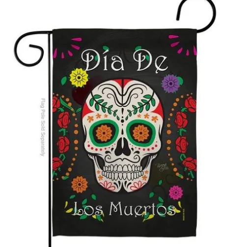 Dia de los Muertos Sugar Skull Garden Flag
