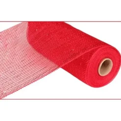 Extra Wide Red Metallic Mesh Roll