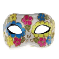 Flowered Masquerade Half Mask