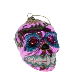 Glass Sugar Skull Ornament