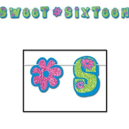 Glittered Sweet 16 Streamer