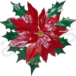 Glossy Poinsettia Wreath