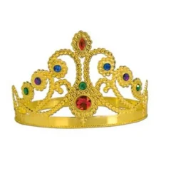 Gold Plastic Jeweled Tiara