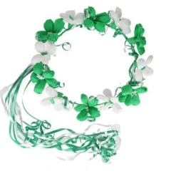 Green and White Flower Crown