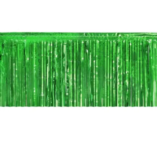 Green Metallic Fringe Table Skirt