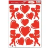 Heart and Cupid Glass Clings