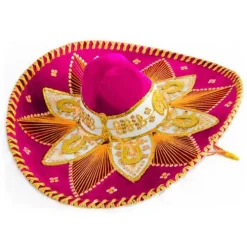 Hot Pink and Gold Mariachi Sombrero