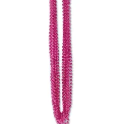 Hot Pink Metallic Bead Necklaces