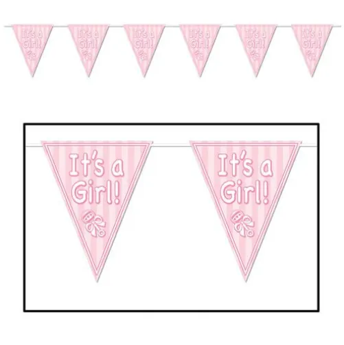 Its A Girl Pennant Banner