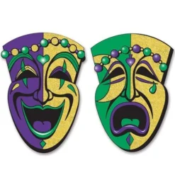 Jumbo Glittered Comedy Tragedy Cutouts