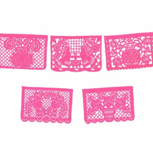 Large Hot Pink Papel Picado