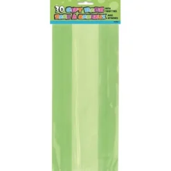Lime Green Cello Bags 30ct