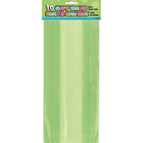 Lime Green Cello Bags 30ct