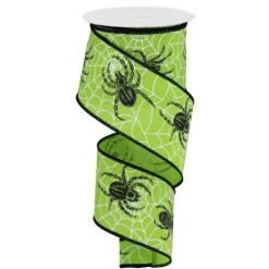 Lime Green Spider Web Ribbon