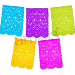 Medium Sugar Skull Paper Flag Banner