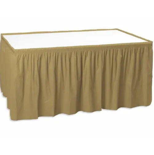 Metallic Gold Table Skirt