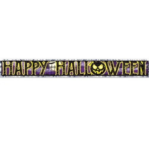 Metallic Happy Halloween Fringe Banner