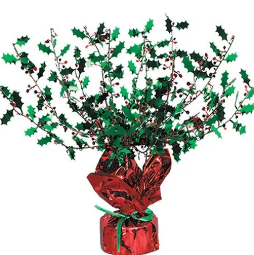 Metallic Holly & Berry Burst Centerpiece