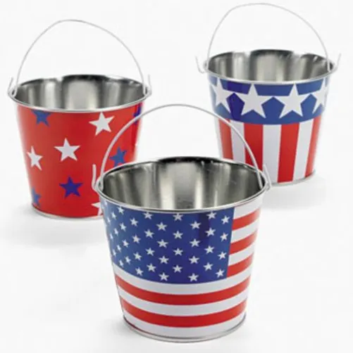 Metal Patriotic Pail