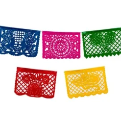 Mini Plastic Picado Banner - Multicolor