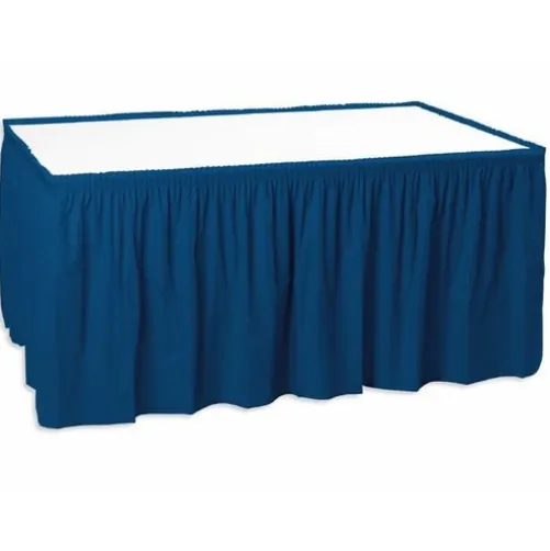 Navy Blue Table Skirt