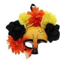 Orange-Yellow-Black Half Mask
