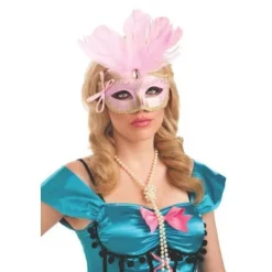 Pink Feather Carnival Mask