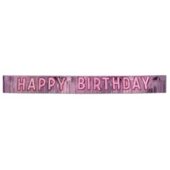 Pink Happy Birthday Banner